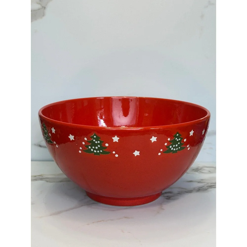Waechtersbach Germany Red Christmas Tree Serving Bowl Ceramic Holiday Decor
